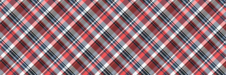 December seamless background check, expensive tartan plaid texture. October textile vector pattern fabric in red and pastel colors.