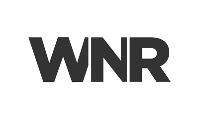 WNR logo design template with strong and modern bold text. Initial based vector logotype featuring simple and minimal typography. Trendy company identity.