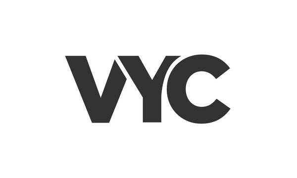 VYC logo design template with strong and modern bold text. Initial based vector logotype featuring simple and minimal typography. Trendy company identity.