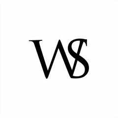 Simple classic letter W S logo design with number 8.