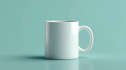 Fototapeta premium Blank White Mug Mockup Isolated on Simple Background