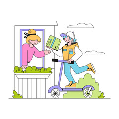 Male Courier Brought The Purchase To The Customer