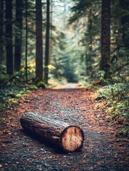 Obraz premium Majestic Forest Trail: Serene Hike Through Nature