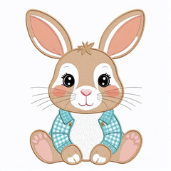 cute rabbit on white background, applique for kids t-shirts