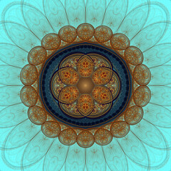 Red floral fractal ornament