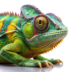 Fototapeta premium Chameleon on White Background. 