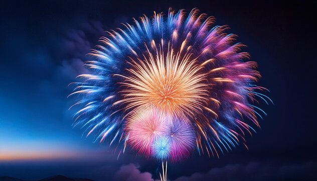 Espectacular exhibici&oacute;n de fuegos artificiales para celebrar el A&ntilde;o Nuevo y la Navidad.
