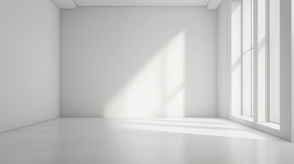 Fototapeta premium empty studio interior, white floor with concrete floor.
