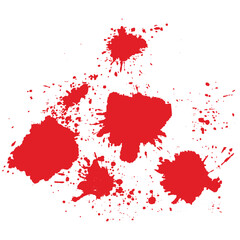 Bright Red Blood Splash Splatter Vector Illustration White Background
