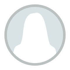 Default Long Hair Female Avatar Profile Icon, Suitable for Social Media Dating Chat Online