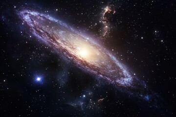 Ultra-high-definition 4k space scene with galaxies, stars, and a distant nebula