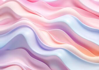 Surreal 3D flowing waves, background wallpaper in pastel tones for artistic designs