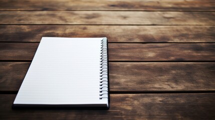 Notebook and pen on a wooden table
