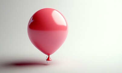 Cute pink balloons floating on a white background in a soft lighting, warm color theme, and clean and simple isometric view