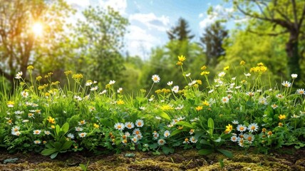 green plant natural background. Flowers, trees, forest