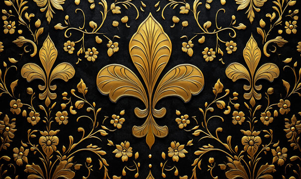 Vintage iris fleur de lis pattern floral design