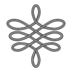swirl infinity endless spirit celtic symbol isolated on white background tattoo icon logo. vector illustration.