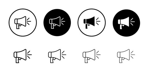 Bullhorn icon Flat fill set collection
