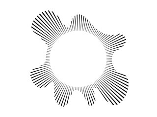 Fototapeta premium Circular sound wave. Sound line, radial spectrum, sound equalizer. Circular geometric wavy frame. Radial spectrum. Vector illustration.