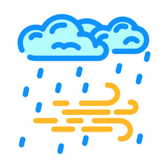 rain and wind hurricane disaster color icon vector. rain and wind hurricane disaster sign. isolated symbol illustration