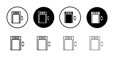 Elevator icon Flat fill set collection