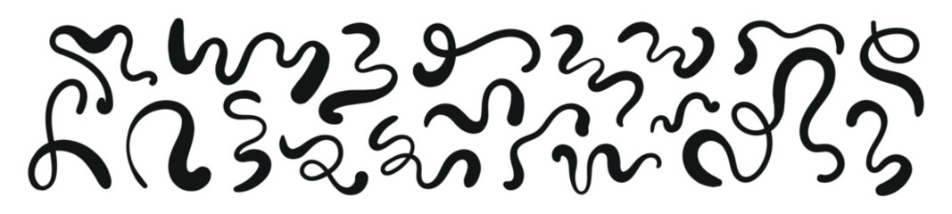 Wavy, fluid pattern with organic shapes. Groovy doodle liquid design. Flat vector illustration isolated on white background.