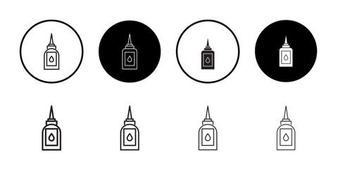 Glue icon Flat fill set collection