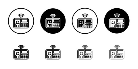 Interphone icon Flat fill set collection