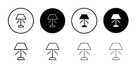Lamp icon Flat fill set collection