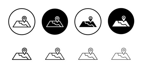 Map icon Flat fill set collection