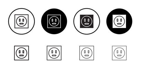 Socket icon Flat fill set collection