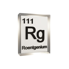 Roentgenium side - Periodic Table Element, Scientific and Educational Use, Transparent and Translucent Design, 3D Render