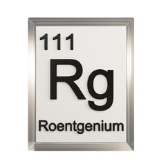 Roentgenium front - Periodic Table Element, Scientific and Educational Use, Transparent and Translucent Design, 3D Render