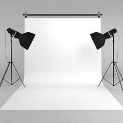 Bright White Studio Backdrop Showcased in Pristine Diffused Light