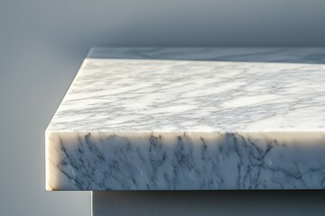 Elegant marble countertop highlighting natural patterns and textures in soft light during the afternoon