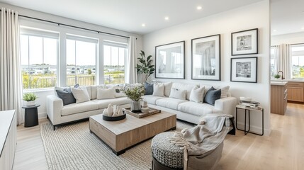 Fototapeta premium Modern Living Room with Minimalist Design Elements