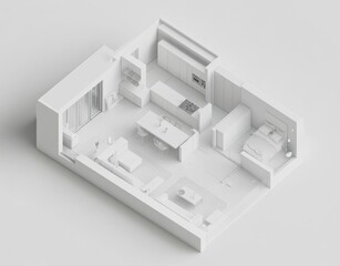 A white room with a bed and a couch