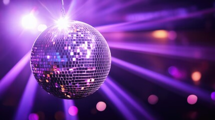Fototapeta premium Vibrant Disco Ball with Colorful Light Rays