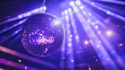 Obraz premium Shimmering Disco Ball with Colorful Light Effects