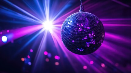 Obraz premium Colorful Disco Ball with Dynamic Light Effects
