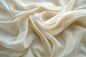 Fototapeta premium A white fabric with a pattern of waves and ripples