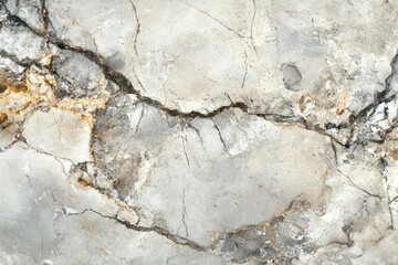A large, white stone with a lot of cracks and holes