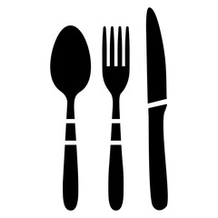 spoon, fork and knife icon