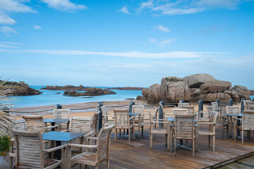 Magnifique paysage de mer sur la côte de granit rose en Bretagne - France