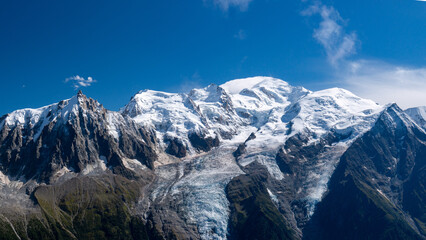 ルプレヴァン展望台からモンブランとボソン氷河　フランス　シャモニ