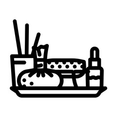 oil therapy ayurveda line icon vector. oil therapy ayurveda sign. isolated contour symbol black illustration