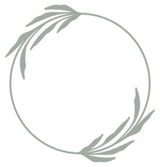 Circle Botanical Border | Elegant Leaf Frame | Rounded Decorative Element | Vector Illustration