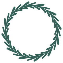 Circle Botanical Border | Elegant Leaf Frame | Rounded Decorative Element | Vector Illustration