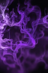 Fototapeta premium Purple smoke swirling on a black background, creating an abstract effect.