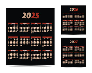 2025 calendar grid modern design